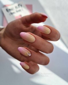 These are the BEST trendy yellow and pink oval nails designs summer, including short yellow and pink ombre nails, classy oval nails ideas, baby pink oval nail shape ideas, oval nails summer, short oval nails acrylic, fun oval nail art looks, cute pink ombre oval nails spring, cute short oval nails ideas, oval nails aesthetic, short pink oval acrylic nails and oval nail art designs classy! If you haven’t jumped on this nail trend yet, you have to before it’s too late! Trendy French Tip Nails, Colorful French Tip Nails, Pink Oval Nails, Types Of Nails Shapes