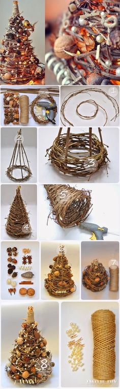 several pictures of different types of items made out of wood and metal wire, with text overlaying the image