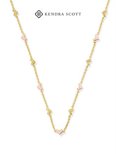 Add meaning to your layered look with the Haven Gold Strand Necklace in Pink Enamel. With hand-painted, pink enamel hearts honoring the strength and resilience of those affected by breast cancer, this dainty strand makes a major impact. 20% of the purchase price from these select styles benefit The Kendra Scott Foundation to help fund breast cancer awareness and research efforts year-round. Pink Heart Kendra Scott, Add Meaning, Wishlist 2024, Jewelry Accessories Ideas, Jewelry Lookbook, Pink Enamel, Dream Jewelry