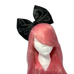 "The bow is made on a black satin fabric; providing a light weight headband that will retain its shape. The big bow is set on a plastic headband that has been covered on fabric to match the bow. The solid black headband bow is the perfect accessory for any special occasion or to dress up just for fun. It can be the perfect addition to your cosplay or anime outfit. If you don't like the satin bow on a headband, I can set it up on a barrette, hair clip, or a pony tail band, just choose any of the Solid Black Hair, Headband Black Hair, Snow White Hair, Black Hair Bow, Black Hair Bows, Black Satin Fabric, Red Hair Bow, Big Bow Headband, White Hair Bows