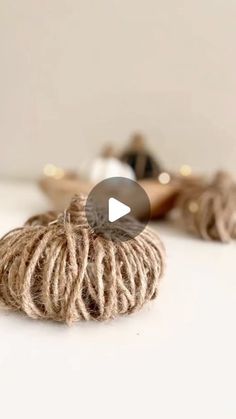 a ball of yarn sitting on top of a table