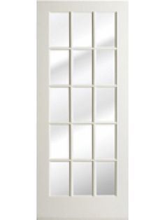 a white door with glass panels on the side