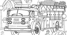 the fire truck is going down the road coloring pages for kids to print and color