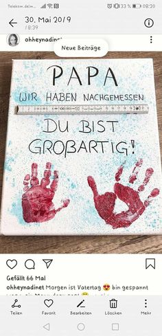 an image of a handprinted poster on a tabletop with the words papa written in german