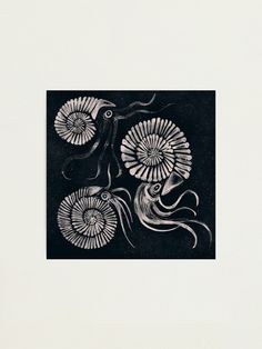 black and white drawing of an octopus with two parasols on it's back