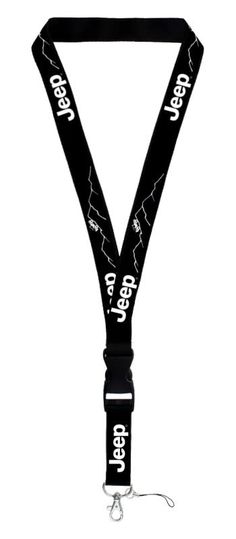 PRICES MAY VARY. Official Licensed Product Snap closure Black background with White Logo Great as a Badge Holder or holding Keys This Jeep Mountain Lanyard conveniently snaps around your neck, fits easily in your pocket, or wraps around your wrist making this a great gift. This high quality lanyard is perfect for keys, badges or anything else you might want to clip on. Jeep Black, White Image, Badge Holder, Badge Holders, Black Background, Photo Storage, Clip On, Black Backgrounds, Key Chain