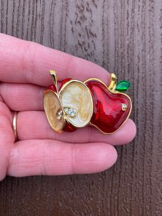 Beautiful pin! Please see my other listings- I am happy to combine the shipping. Thanks so much! Margarita Martini, Egg Costume, Apple Fruit, Easter Bunny Rabbit, Jewelry Beautiful, Metal Pins, Pin Brooch, I Am Happy, Apples