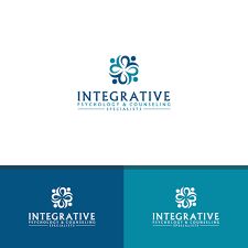 the logo for integrative is shown in blue and green colors, with an image of