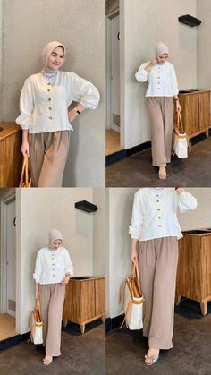 Outfit Ideas Muslim, Kulot Pants, Ootd Hijab Casual, Match Outfits, Dress Gamis, Office Outfit