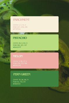 Green And Pink Logo Design, Colour Green Palette, Los Angeles Color Palette, Matcha Brand Identity, Pink And Green Color Pallet, Branding Color Palette Examples, Green Pink Colour Palette, Pink Green Colour Palette, Matcha Green Color Palette