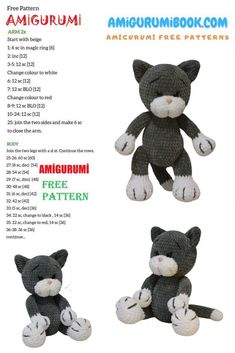 the amigurum cat is made from yarn and has four different patterns to choose from