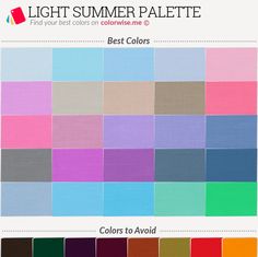 Light Summer Light Summer Worst Colors, Melissa Wardrobe, Light Summer Palette, Summer Skin Tone, Cool Summer Palette, Light Summer Color Palette, Summer Palette, Furniture Interior Design, Summer Color Palette