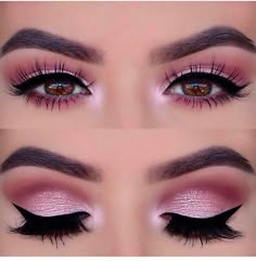 Sanggul Cepol, Machiaj Smokey Eyes, Eyeliner Cat, Makeup Valentine, Makeup Cantik, Pink Smokey Eye, Bentuk Alis, Mekap Mata