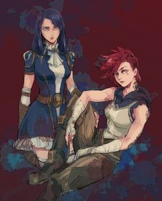 Vi And Cait, League Of Legends Caitlyn, Caitlyn League Of Legends, Vi X Caitlyn, Caitlyn Arcane, Arts Month, Vi League Of Legends, Lesbian Art, Sailor Moon Crystal