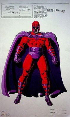 an image of a drawing of a man in red and purple costume