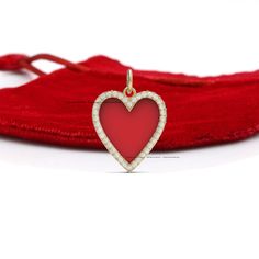 We are presenting our 14k Gold Diamond Enamel Heart Pendant, Diamond Heart Pendant, Red Enamel Heart Pendant, Diamond Heart Pendant, Designer Heart Charm Pendant With Available Option For Primary Color And Enamel Color. Item Descriptions : Item: Enamel Heart Pendant Size: 15 MM Gemstone: Diamond Enamel Color: Select From variations Metal: 14K Gold Made to order. Wholesale Prices Available. Buy this Pendant and give the best choice to your loved ones. They will always feel your jewelry touch. ♥ W Red Heart-shaped Enamel Jewelry, Red Heart-shaped Necklace For Valentine's Day, Red Round Heart Necklace For Valentine's Day, Red Heart Necklace For Valentine's Day, Heart Cut Enamel Jewelry For Gifts, Red Enamel Jewelry For Valentine's Day, Enamel Heart Charm Necklace For Valentine's Day, Valentine's Day Heart Charm Enamel Jewelry, Valentine's Day Enamel Heart Charm Jewelry