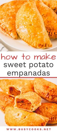 how to make sweet potato empanadas on busycookies net with text overlay