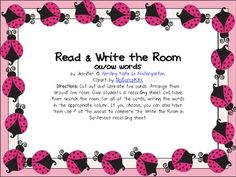 a pink and black frame with ladybugs on it, reading the room words