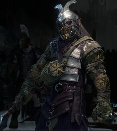 an image of a demonic looking man in armor