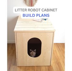 Cat litter box enclosure Litter Robot Cabinet, Litter Robot Enclosure, Cat Litter Robot, Robot Decorations, Cabinet Build, Litter Robot, Diy Cat Litter