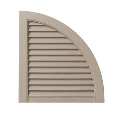 an arch shaped window with shutters on the outside and inside, made of wood