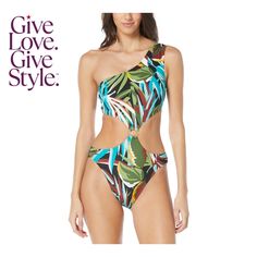 in stock Swimsuit Fabric, Cut Out One Piece, Monokini, Vince Camuto, Women Swimsuits, One Piece Swimsuit, Womens Swim, Designing Women, One Shoulder