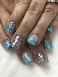 Light Elegance Snow Cone, Ice Ice Baby & Diamond Ombré Gel Nails Ombre gel nails, Gel nails Nails With Blue Glitter, Gel Nails Ombre, Ombré Gel Nails, Ice Nails, Ombre Gel Nails, Gel Nails Long, Blue Ombre Nails, Hard Gel Nails, Nail Board