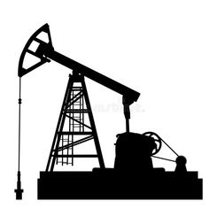 an oil pump silhouetted against a white background royalty photo - free stock photos and illustrations