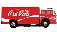 a coca - cola truck is shown on a white background