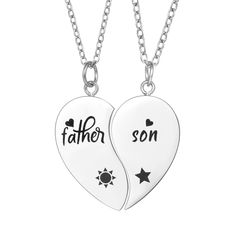 PRICES MAY VARY. ♬Father and Son Love ：2Pcs necklaces set can be shared with your son or your father. No matter where you are, I will be by your side,as a sweet and meaningful gift to express the love between each other ♬Material: made of high grade Durable Stainless Steel, 100% Hypoallergenic, no rust, no fading, no allergies ♬Measurement： Chain Length: 20inch/50cm , Pendant dimention: 1.18inch x 1.3inch / 3cmx3.3cm (L x W) ♬Gifts ：Great gift to show the deep love between Father and son.It is n Friendship Puzzle, Sister Necklace Set, Son Necklace, Bff Necklace, Mom And Daughter Matching, Necklaces Set, Necklace Matching, Matching Keychains, Sister Necklace