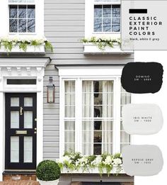 the exterior paint colors are white, black and gray