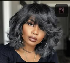 Medium Hairstyle Black Women, Curled Hair Black Women, Bob Haircut For Black Women, Modern Long Hairstyles, Gray Bob, Curly Bobs, Haircut For Black Women, Hair Couture, Long Hairstyles For Women