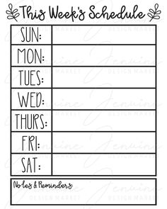 this week's schedule printable is the perfect way to use it