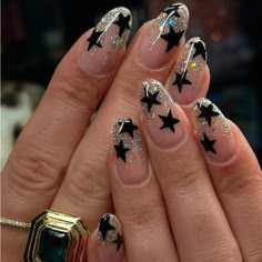 Super Cute And Stylish Ships In 5-10 Business Days Ongles Bling Bling, Glitter French Tips, Easy Nails, Purple Nail, French Tip Acrylic Nails, Her Nails, Nail Swag, Star Nails, Nailed It