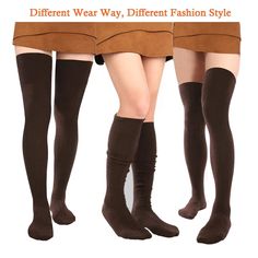 Thigh High Socks Boot Sock Women-Brown Casual Fitted Brown Tights, Casual Brown Stretch Socks, Casual Brown Knee-high Socks For Fall, Brown Socks For Fall Stocking Stuffer, Trendy Over-the-knee Fall Socks, Casual Over-the-knee Fall Socks, Casual Brown Socks For Fall, Casual Over-the-knee Socks For Fall, Brown Knee-high Socks For Winter