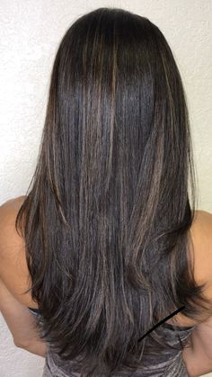 Black With Low Lights Hair, Baby Lights In Dark Brown Hair, Natural Highlights For Dark Brown Hair Straight, Black Hair With Small Highlights, Low Lights On Dark Hair, Black Hair Babylights, Low Lights For Dark Hair, Teasy Lights On Dark Hair, Lowlights Black Hair