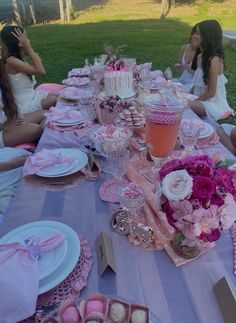 Pink Birthday Party Decorations Outside, 13 Birthday Picnic Ideas, 19th Birthday Picnic Ideas, Picnic Food Ideas Aesthetic Birthday, Cute Birthday Picnic Ideas, Pastel Picnic Aesthetic, Pink Picnic Birthday Party, 21 Birthday Picnic, Girly Picnic Ideas