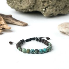 Men's Cubist Shambala no.5_African Turquoise_closer look Shambala Bracelet, Meditation Bracelet, Deep Roots, Tent Sale, African Turquoise, Good Health, No 5, Semiprecious Stones, Precious Stones