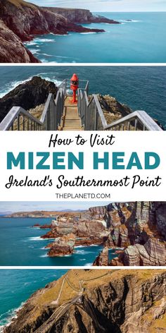 steps leading to the ocean with text overlay how to visit mizen head, new zealand's southern most point