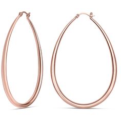 PRICES MAY VARY. ROSE GOLD HOOP EARRINGS FOR WOMEN: These X-Large 2.8 inches (70 mm) long oval hoop earrings are Rose Gold Plated for a daring and dramatic flair with a romantic and trendy touch, that is perfect for any occasion. COMFORTABLE AND EASY TO WEAR: These hoops are lightweight, gentle on the earlobes and do not cause any discomfort or pain; and with their latch back closure you just need to insert the hook through the earlobe and snap it into the clasp. PERFECT FOR ANY OCCASION: Oval h Rose Gold Plated Hoop Earrings, Rose Gold Hoop Earrings, Oval Hoop Earrings, Large Hoop Earrings, Face Shape, Jewelry Earrings Hoops, Gold Hoop, Silver Hoops, Gold Hoop Earrings