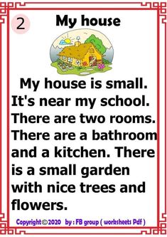 a sign that says, my house is small it's near my school there are two rooms