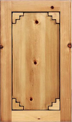 a wooden door with an intricate design on the front and side panel, made out of wood