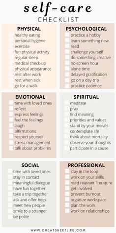 Dive into self care activities for psychological, physical, emotional, spiritual, social, and professional growth. #selfcare #selfcareideas #selfcareactivities #selfcarechecklist Things To Do For Self Care At Home, Fun Hacks, Family Journal, Self Care Worksheets, Self Care Checklist, Areas Of Life, A Balanced Life, Spiritual Bath