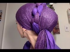 Wrapunzel Tutorial - The Naomi Knot! - YouTube Tichel Tutorial, Knot Tutorial, Head Coverings, Jewish Women, Knots Tutorial, Purple Scarves