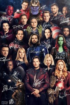 the avengers movie cast signed by actors