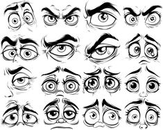 an image of various eyes and nose shapes for the character in disney's animated movie