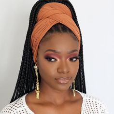 Head Wrap Hairstyles, Melanin Hairstyles, Headwrap Hairstyles, African Hair Wrap, Braided Scarf, Hair Wrap Scarf, Head Wrap Styles, Hair Scarf Styles, Head Scarf Styles