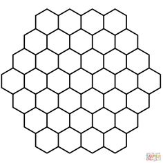 the hexagonal pattern is shown in black and white, with no lines on it