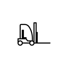 a black and white line drawing of a forklift