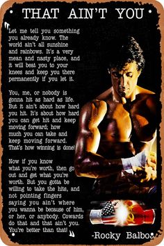 rocky balbob quote on bodybuilding motivational poster for men's health